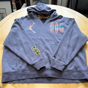 Jordan Gray Hoodie with Multicolor Graphics